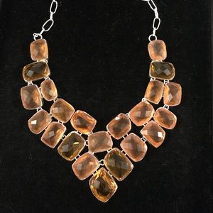 Light Brown Topaz Necklace in Silver